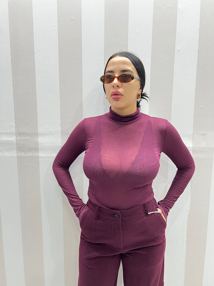 MAGLIA MISTO CASHMERE BORDEAUX