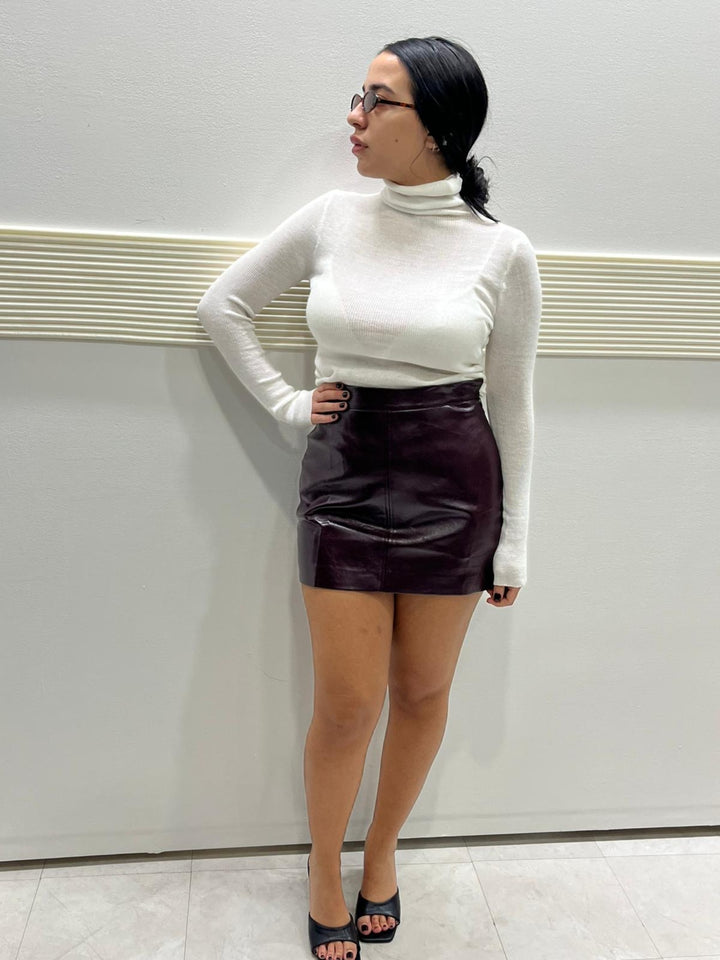 MAGLIONCINO COSTINE COLLO ALTO BIANCO