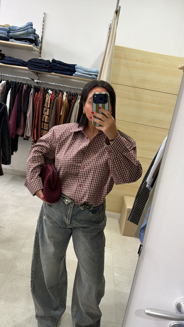 CAMICIA VICHY BORDEAUX