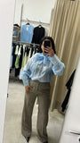CAMICIA FIOCCO CELESTE