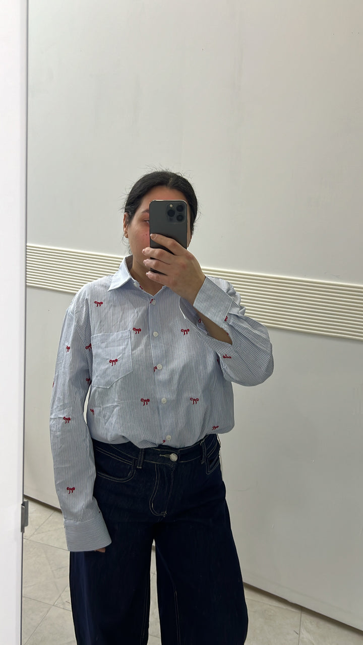 CAMICIA RIGHE E FIOCCHI