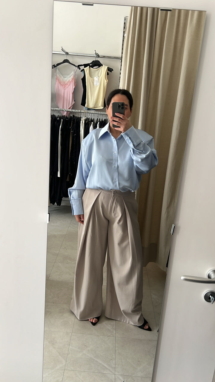 CAMICIA SATIN JUST WEST AZZURRA