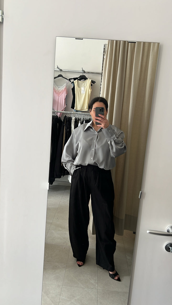 CAMICIA SATIN JUST WEST GRIGIA