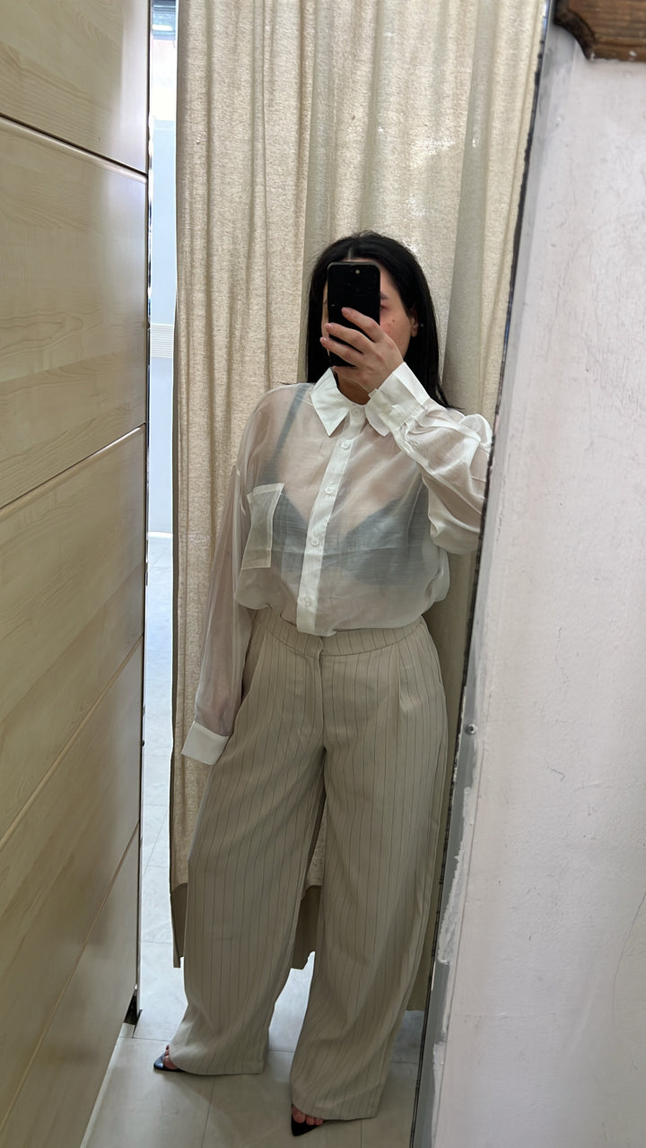 CAMICIA SEMITRASPARENTE BIANCA