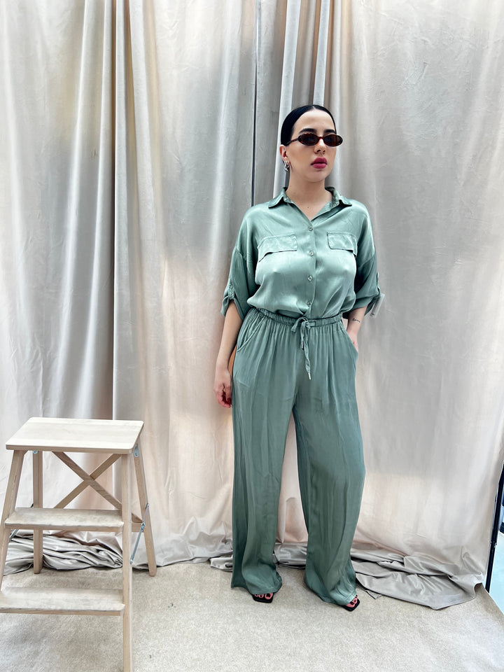 COORDINATO SATIN VERDE