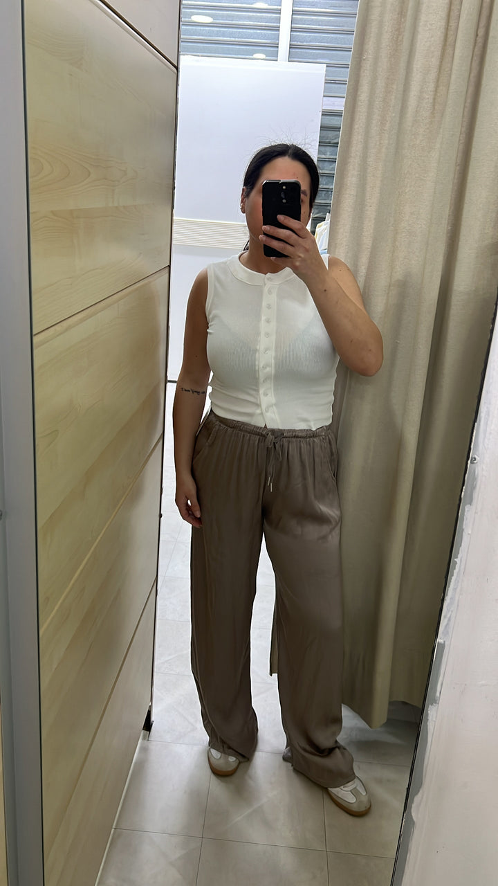 PANTALONI SATIN FANGO