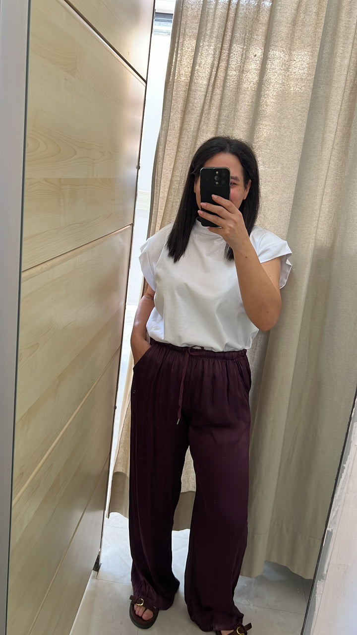 PANTALONI SATIN VINACCIO