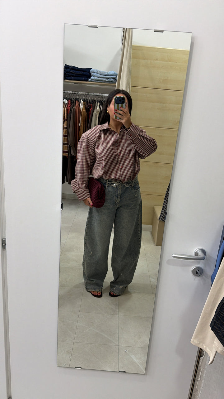 CAMICIA VICHY BORDEAUX