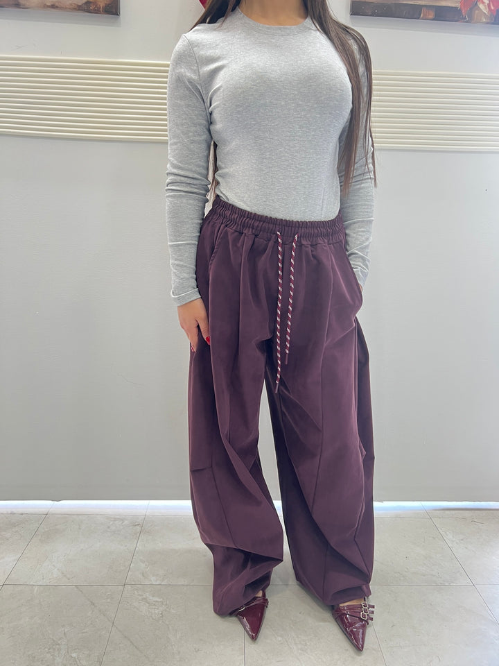 PANTALONI BAGGY BORDEAUX