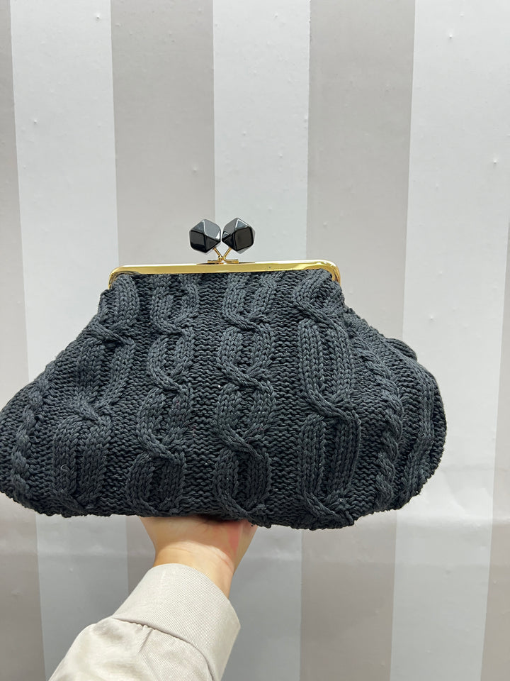 MAXI POCHETTE TRECCIA nera