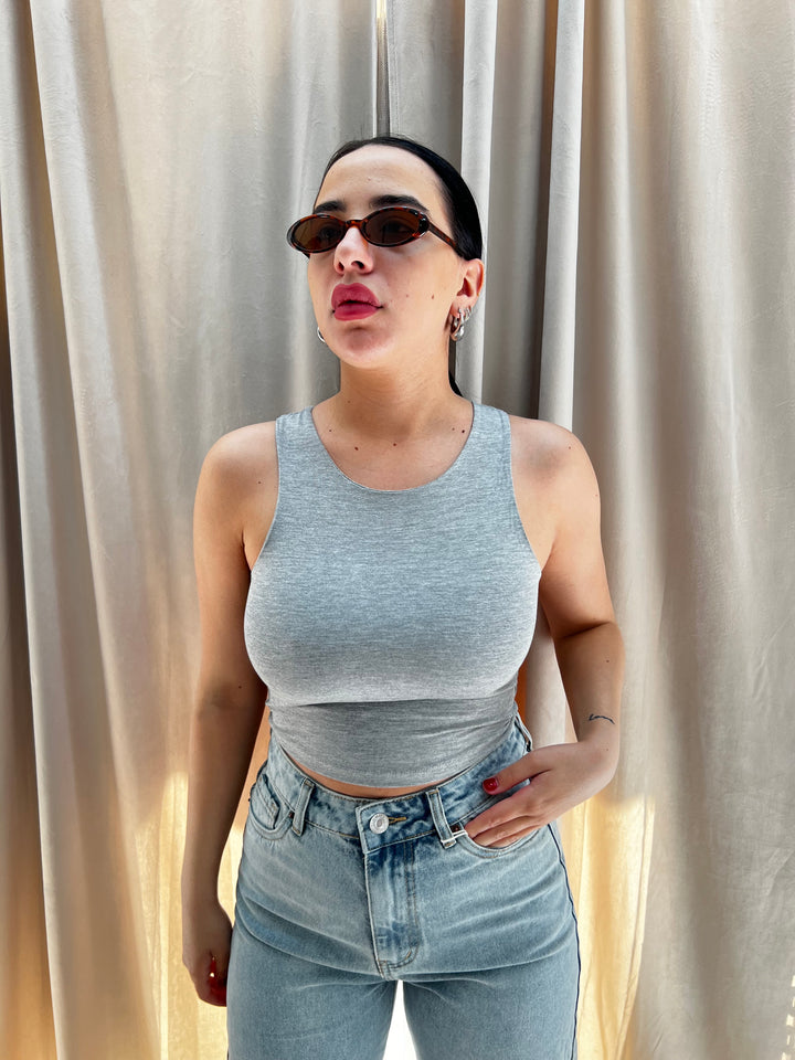 CANOTTA CROP grigio