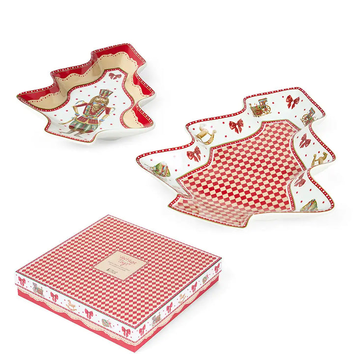 SET 2 PIATTI ALBERO VINTAGE TOYS