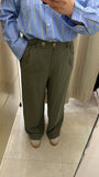 PANTALONI MISTO LINO VERDE