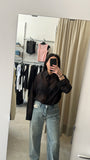 CAMICIA SEMITRASPARENTE NERA