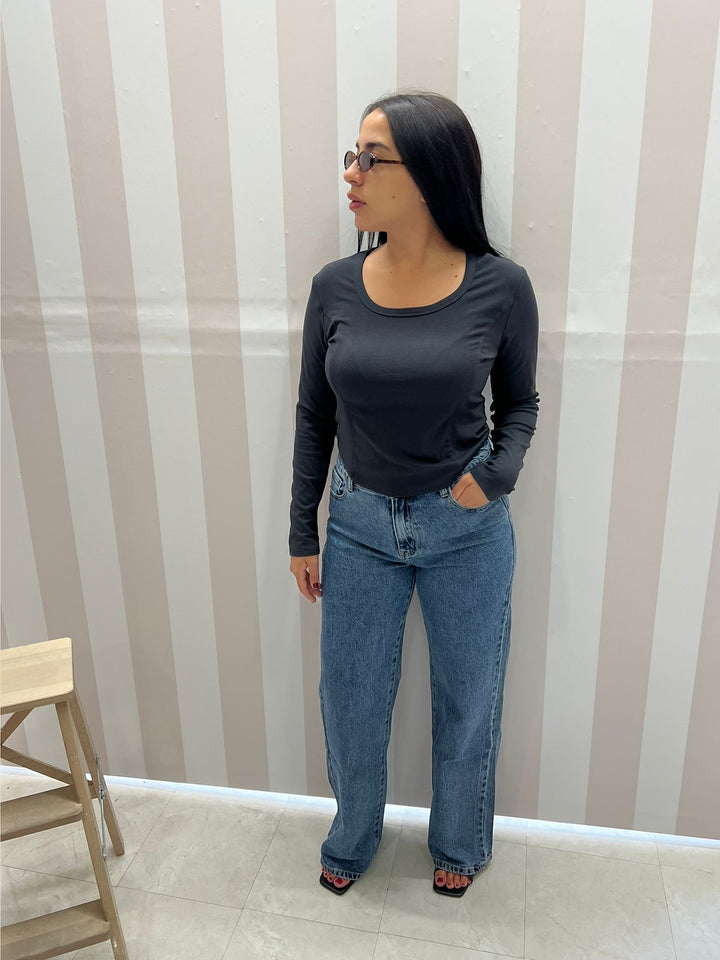 MAGLIA IN COTONE grigia