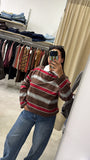 POLO RIGHE MARRONE