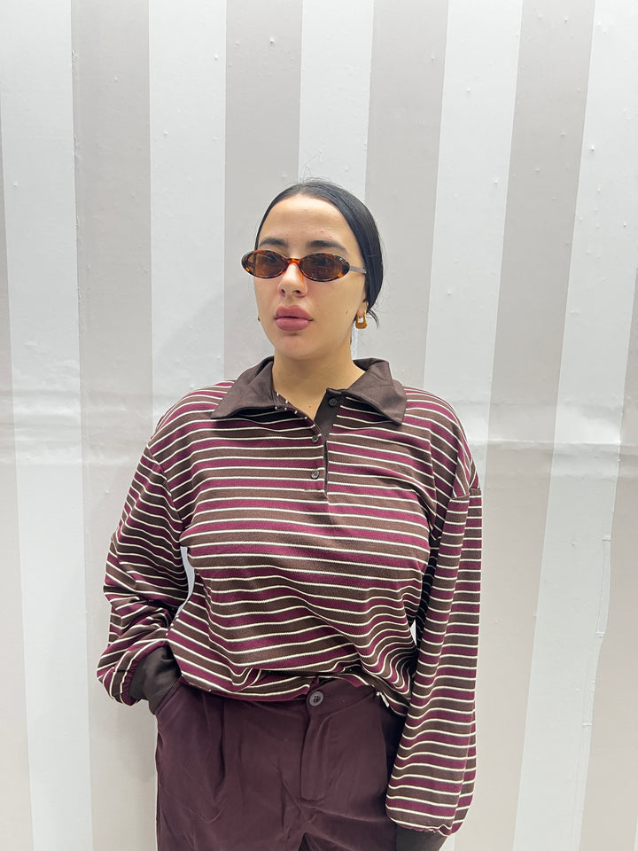 POLO STRIPES BORDEAUX