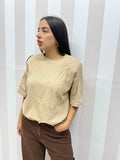 T-SHIRT SPALLINE BEIGE