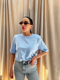 T-SHIRT SPALLINE CELESTE