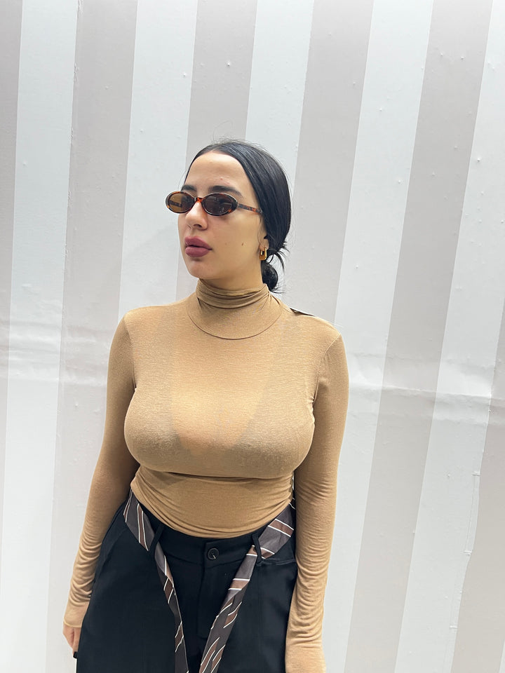 MAGLIA MISTO CASHMERE CAMEL