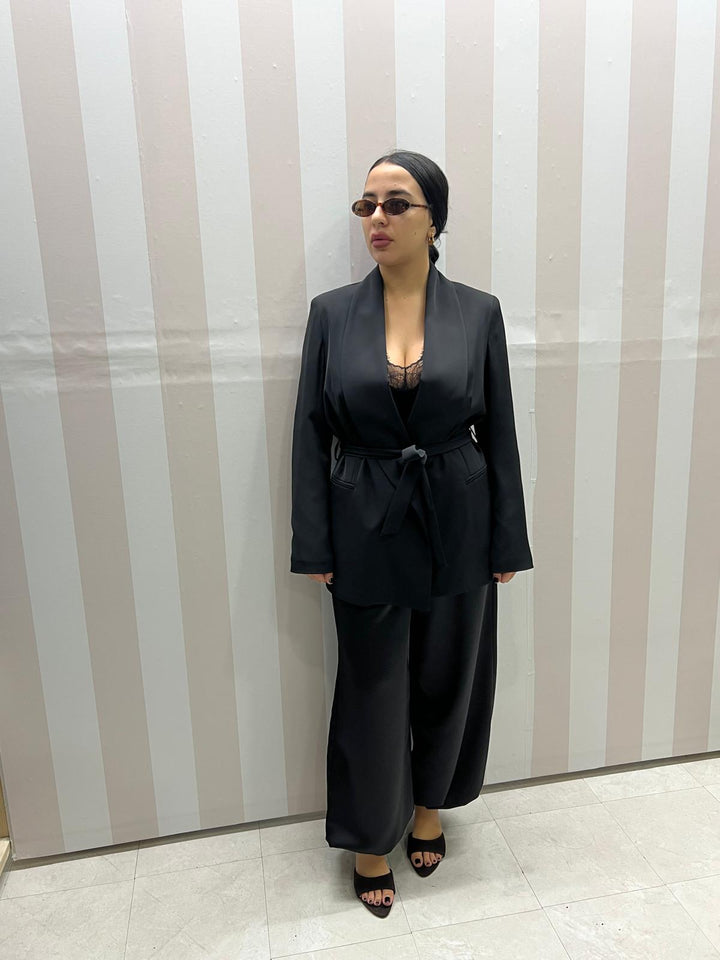 BLAZER CON CINTURA NERO
