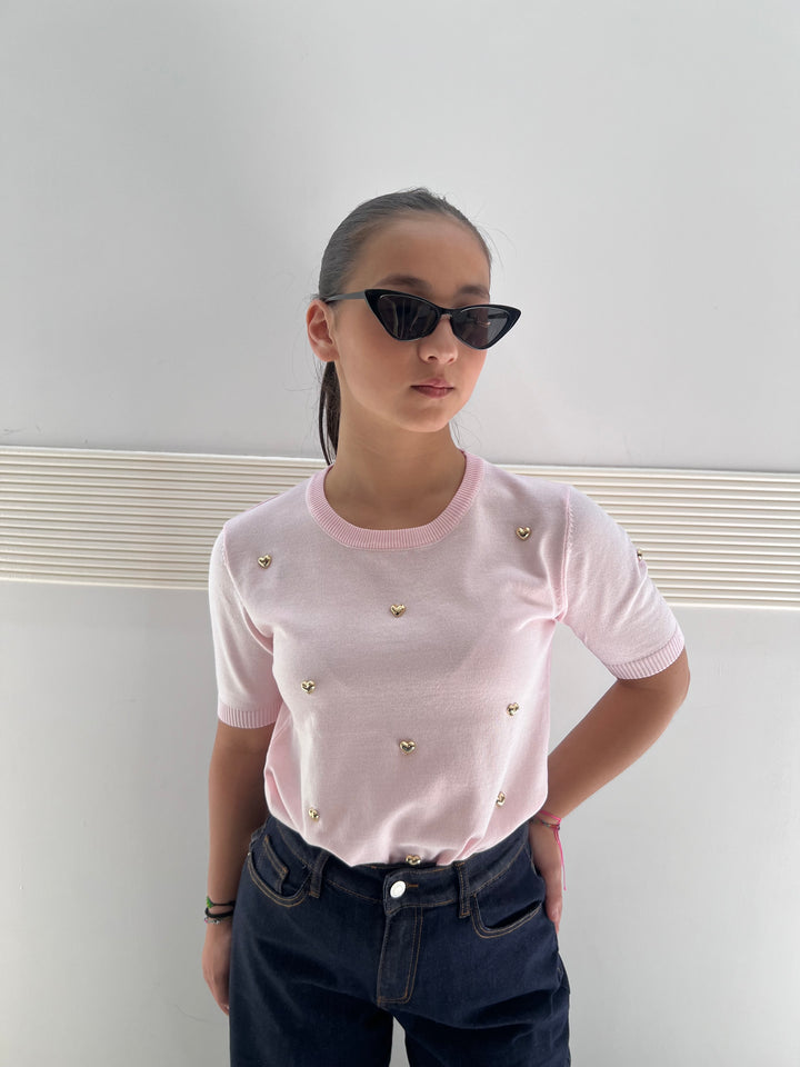 MAGLIA IN FILO ROSA