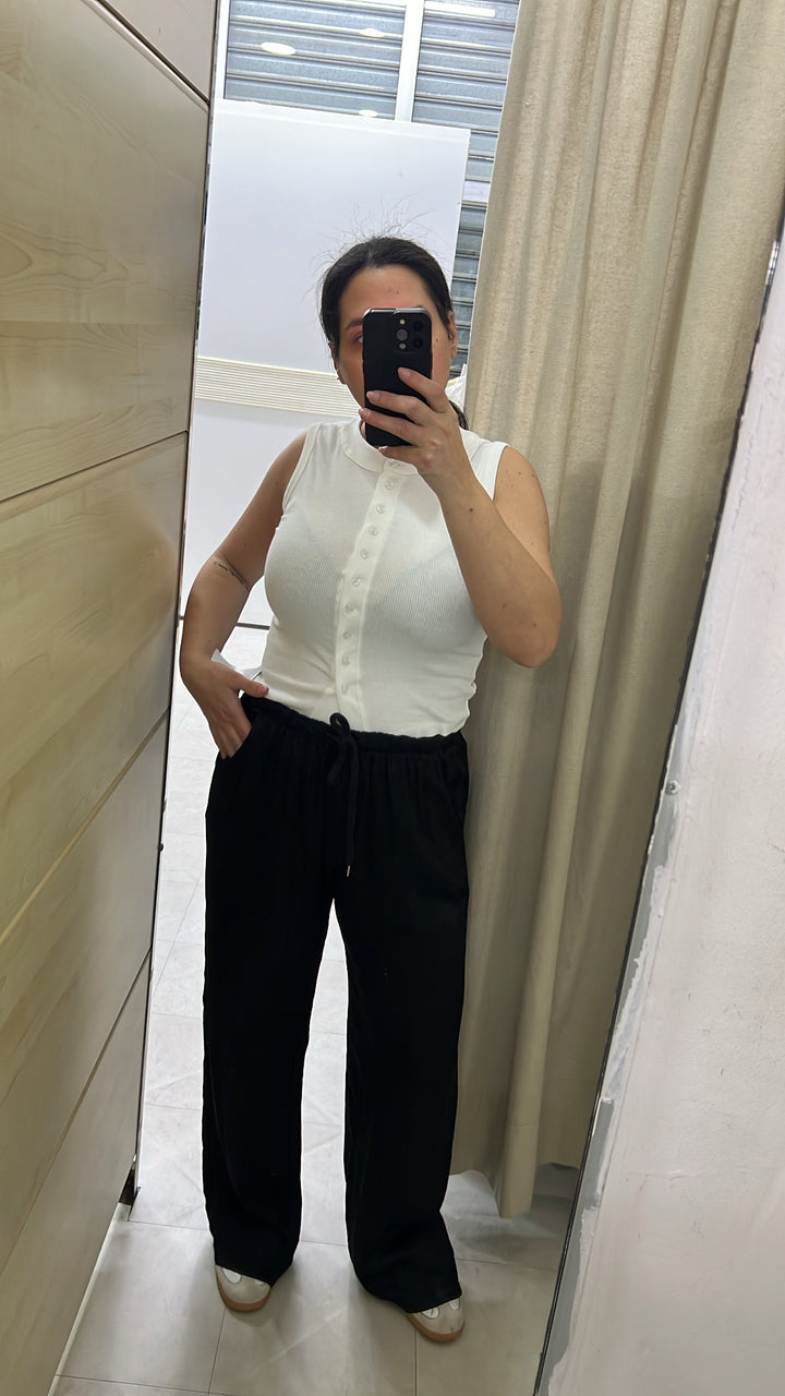 PANTALONI SATIN NERO