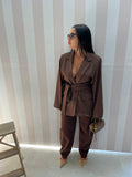 BLAZER CON CINTURA marrone