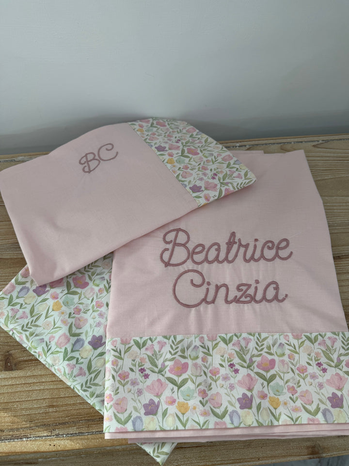 LENZUOLA ASILO CON FASCIA “FIORI”