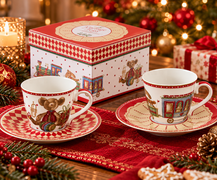 SET 2 TAZZINE CON PIATTINO VINTAGE TOYS