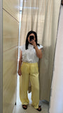 PANTALONI SATIN GIALLO