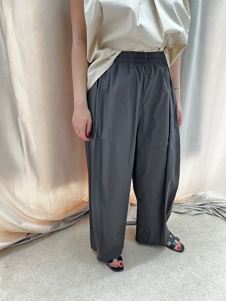 PANTALONI LARGHI IN COTONE GRIGIO
