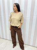 T-SHIRT SPALLINE BEIGE