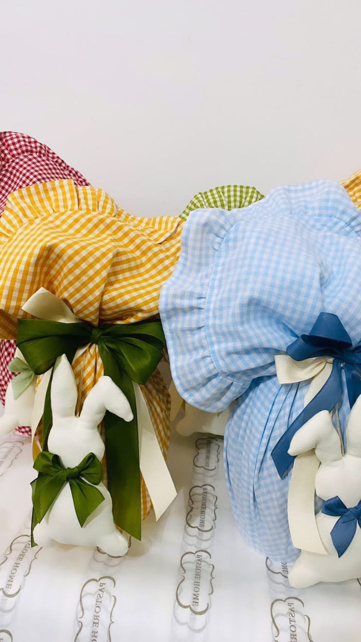 KIT CON ROUCHES E CONIGLIO” QUADRETTI E RIGHE”