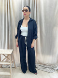 COORDINATO nero MISTO LINO