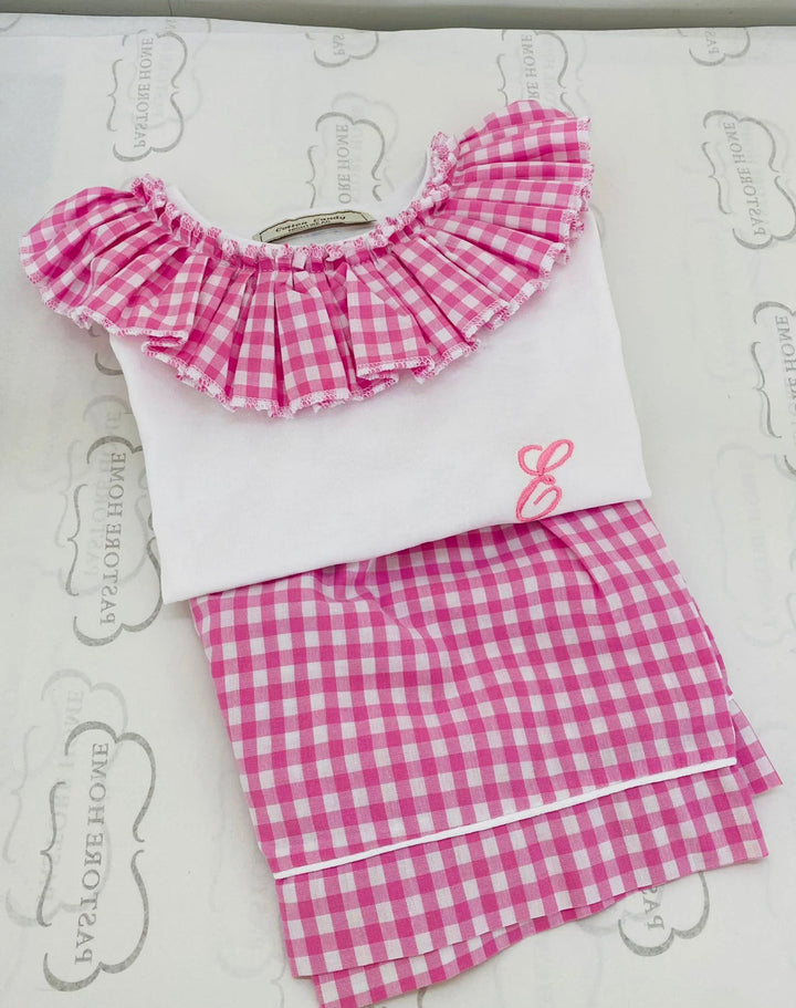 PIGIAMA CON ROUCHES BAMBINA corto